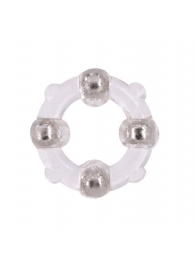 Эрекционное кольцо с 4 бусинами MENZSTUFF STUD RING CLEAR - Dream Toys - в Ессентуках купить с доставкой