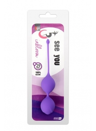 Фиолетовые вагинальные шарики SEE YOU IN BLOOM DUO BALLS 29MM - Dream Toys
