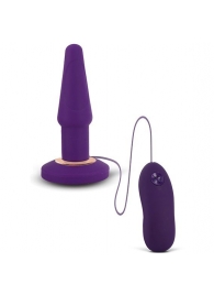 Фиолетовая анальная вибропробка APEX BUTT PLUG LARGE PURPLE - 15 см. - Seven Creations