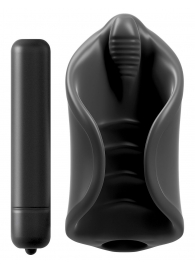 Чёрный мастурбатор Vibrating Silicone Stimulator с вибрацией - Pipedream - в Ессентуках купить с доставкой