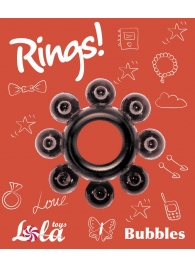 Чёрное эрекционное кольцо Rings Bubbles - Lola Games - в Ессентуках купить с доставкой