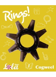 Чёрное эрекционное кольцо Rings Cogweel - Lola Games - в Ессентуках купить с доставкой