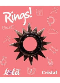 Чёрное эрекционное кольцо Rings Cristal - Lola Games - в Ессентуках купить с доставкой