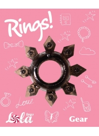 Чёрное эрекционное кольцо Rings Gear - Lola Games - в Ессентуках купить с доставкой