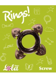 Чёрное эрекционное кольцо Rings Screw - Lola Games - в Ессентуках купить с доставкой