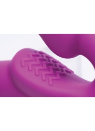 Ярко-розовый безремневой вибрострапон Evoke Vibrating Strapless Silicone Strap-on Dildo - XR Brands - купить с доставкой в Ессентуках