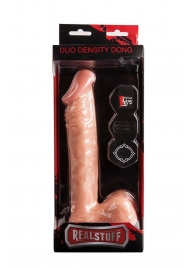 Телесный фаллоимитатор на присоске REALSTUFF DUO DENSITY DONG 9INCH - 22,9 см. - Dream Toys