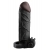 Чёрная вибронасадка с кольцом Vibrating Real Feel 2 Extension - 16 см. - Pipedream - в Ессентуках купить с доставкой