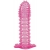 Гелевая розовая насадка с шипами - 12 см. - Toyfa Basic - в Ессентуках купить с доставкой