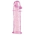 Гладкая розовая насадка с усиками под головкой - 12,5 см. - Toyfa Basic - в Ессентуках купить с доставкой