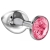 Большая серебристая анальная пробка Diamond Pink Sparkle Large с розовым кристаллом - 8 см. - Lola Games - купить с доставкой в Ессентуках