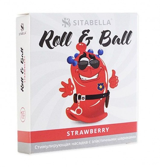 Стимулирующий презерватив-насадка Roll   Ball Strawberry - Sitabella - купить с доставкой в Ессентуках