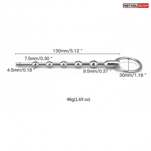 Уретральный металлический плаг с шариками - Notabu - купить с доставкой в Ессентуках