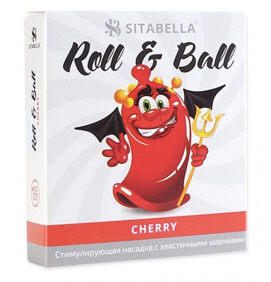 Стимулирующий презерватив-насадка Roll   Ball Cherry - Sitabella - купить с доставкой в Ессентуках