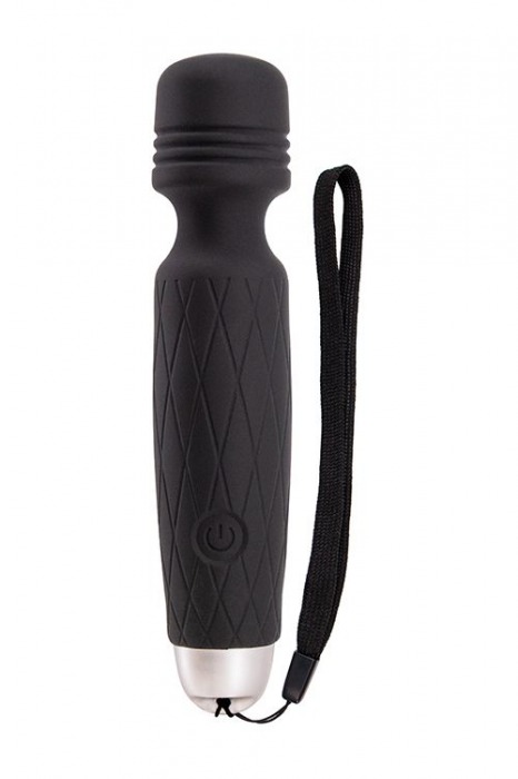 Черный мини-вибромассажер MINI WAND INTENSE POWER - 13,5 см. - Seven Creations