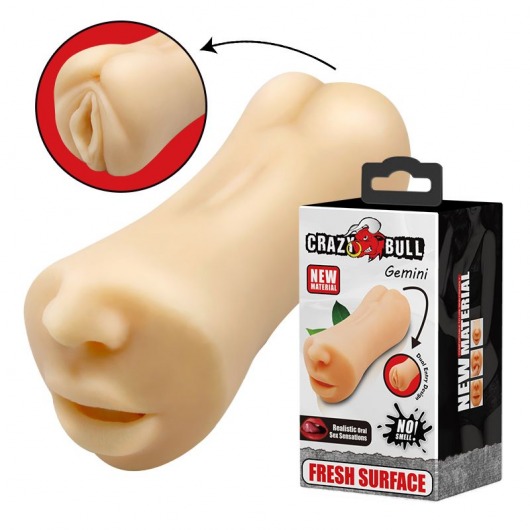Двусторонний мастурбатор Gemini - ротик и вагина - Baile - в Ессентуках купить с доставкой