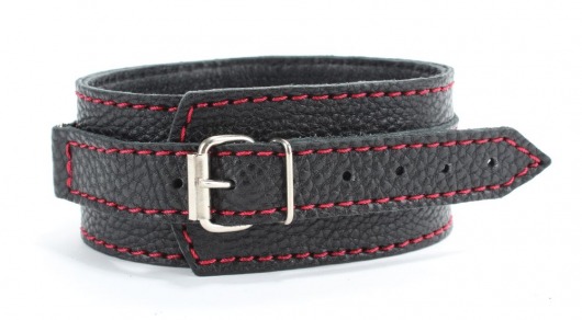 Черный ошейник из натуральной кожи с шипами - БДСМ Арсенал - купить с доставкой в Ессентуках