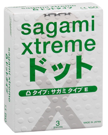 Презервативы Sagami Xtreme SUPER DOTS с точками - 3 шт. - Sagami - купить с доставкой в Ессентуках