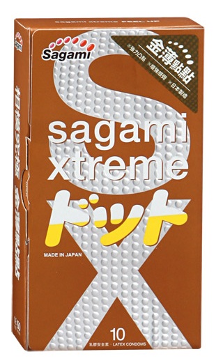 Презервативы Sagami Xtreme FEEL UP с точечной текстурой и линиями прилегания - 10 шт. - Sagami - купить с доставкой в Ессентуках