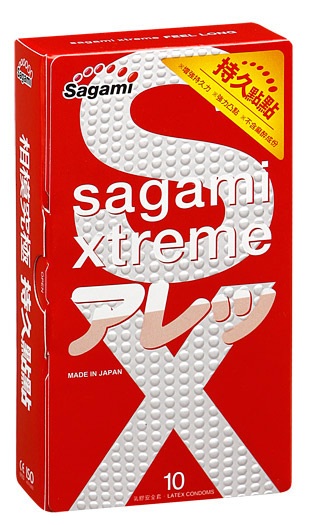 Утолщенные презервативы Sagami Xtreme Feel Long с точками - 10 шт. - Sagami - купить с доставкой в Ессентуках