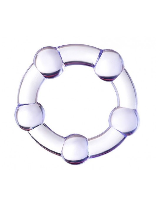 Фиолетовое эрекционное кольцо на пенис с бусинами - Штучки-дрючки - в Ессентуках купить с доставкой