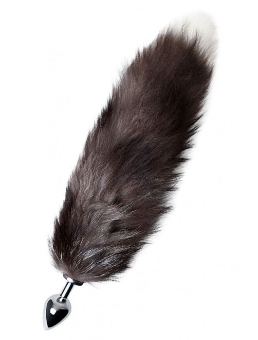 Серебристая металлическая анальная втулка с хвостом чернобурой лисы - размер S - ToyFa - купить с доставкой в Ессентуках