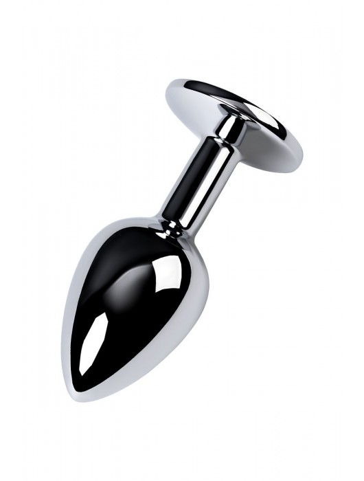 Серебристая конусовидная анальная пробка с фиолетовым кристаллом - 7 см. - ToyFa - купить с доставкой в Ессентуках