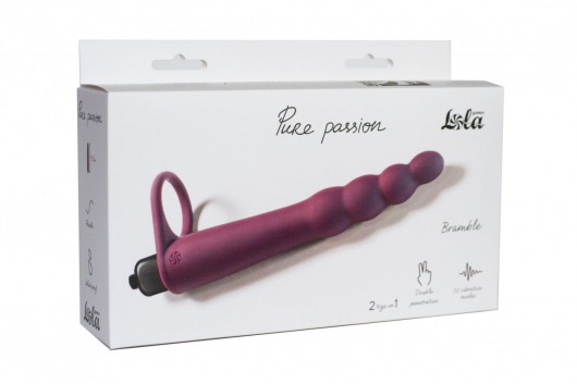 Бордовая вибронасадка для двойного проникновения Bramble - 16,5 см. - Lola Games - купить с доставкой в Ессентуках