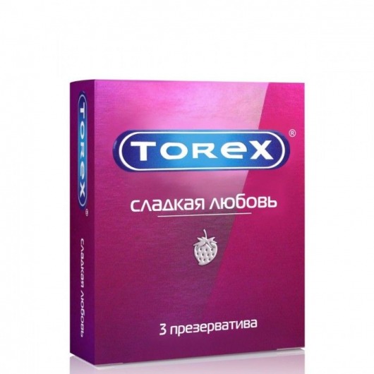 Презервативы Torex  Сладкая любовь  с ароматом клубники - 3 шт. - Torex - купить с доставкой в Ессентуках