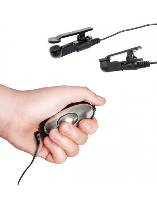 Черные электрические зажимы для сосков Shock Therapy Nipple Clamps - Pipedream - купить с доставкой в Ессентуках