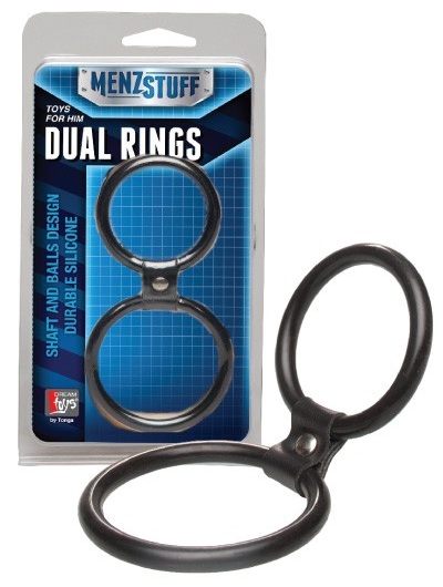 Чёрное двойное эрекционное кольцо Dual Rings Black - Dream Toys - в Ессентуках купить с доставкой