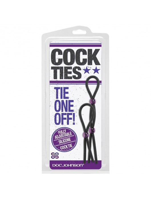 Набор черных эрекционных колец Cock ties - Doc Johnson - в Ессентуках купить с доставкой