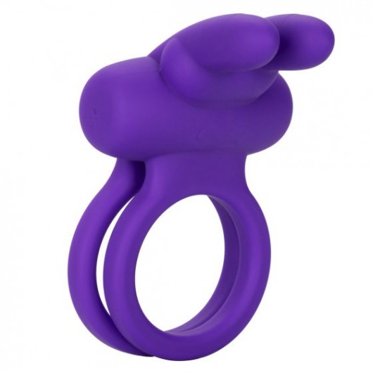 Фиолетовое двойное эрекционное кольцо Silicone Rechargeable Dual Rockin Rabbit - California Exotic Novelties - в Ессентуках купить с доставкой