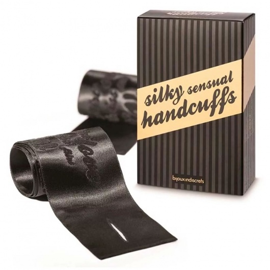 Черные ленты для связывания SILKY SENSUAL HANDCUFFS - Bijoux Indiscrets - купить с доставкой в Ессентуках
