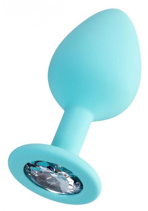 Мятная анальная втулка Brilliant с прозрачным кристаллом - 8 см. - ToyFa - купить с доставкой в Ессентуках