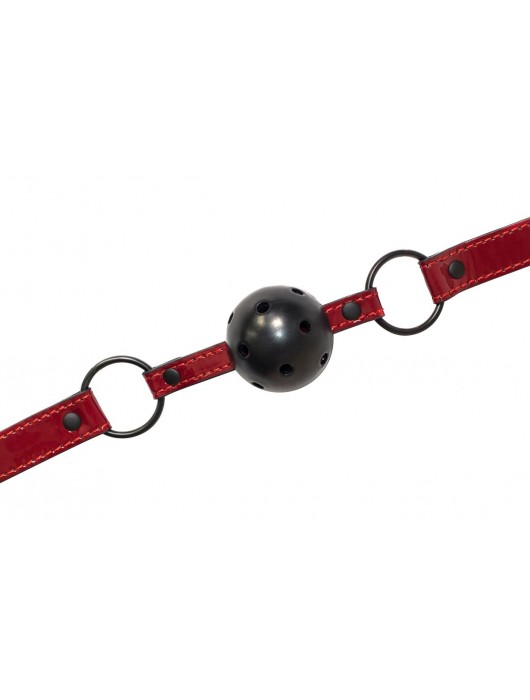 Черно-красный кляп-шарик Love Bite - Lola Games - купить с доставкой в Ессентуках