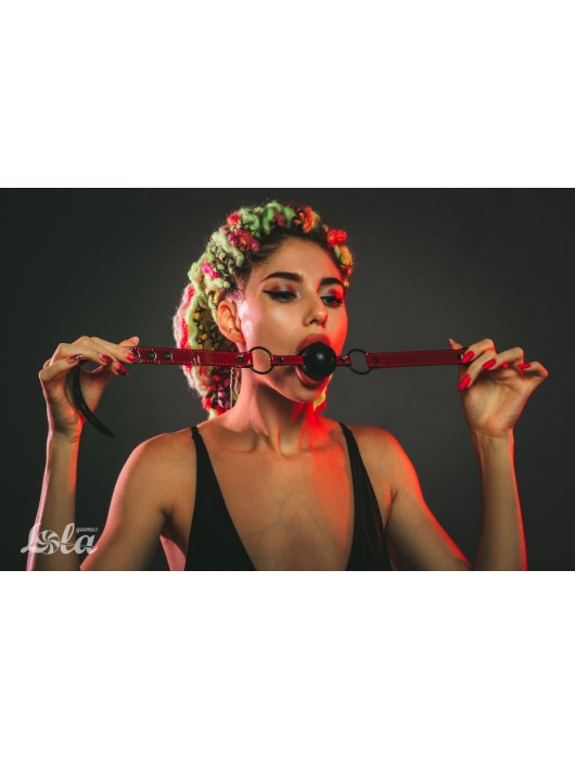 Черно-красный кляп-шарик Love Bite - Lola Games - купить с доставкой в Ессентуках