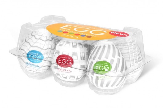 Набор из 6 мастурбаторов Tenga EGG Easy Beat с различным рельефом - Tenga - в Ессентуках купить с доставкой