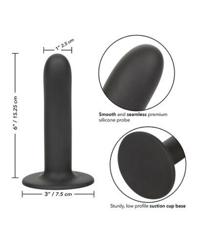 Черный анальный стимулятор Silicone Smooth Probe - 15,25 см. - California Exotic Novelties - купить с доставкой в Ессентуках