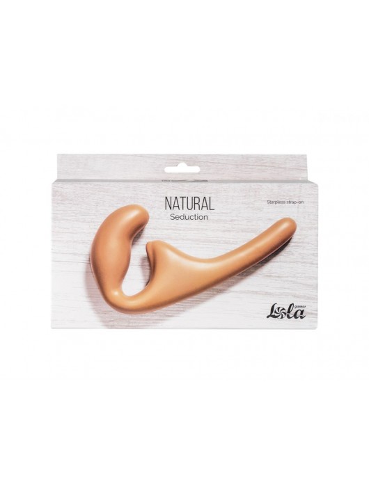 Бежевый безремневой страпон Seduction - 20,5 см. - Lola Games - купить с доставкой в Ессентуках