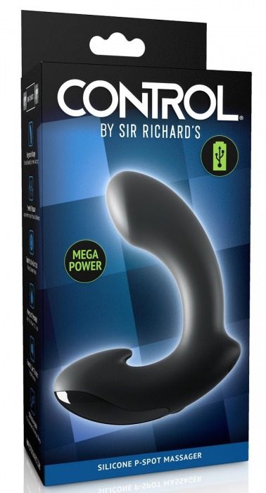 Черный вибромассажер простаты Ultimate Silicone P-Spot Massager - Pipedream - в Ессентуках купить с доставкой