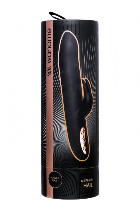 Черный вибратор-кролик Waname D-Splash Hail - 23,8 см. - WANAME
