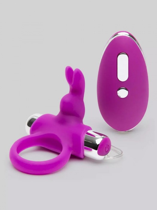 Лиловое виброкольцо с пультом ДУ Remote Control Cock Ring - Happy Rabbit - в Ессентуках купить с доставкой