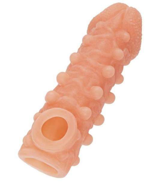 Телесная закрытая насадка с шариками Cock Sleeve Size S - 13,8 см. - KOKOS - в Ессентуках купить с доставкой