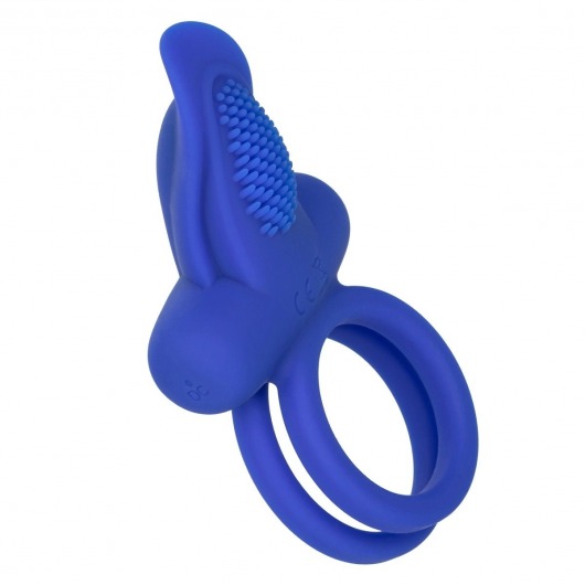 Синее перезаряжаемое эрекционное кольцо Silicone Rechargeable Dual Pleaser Enhancer - California Exotic Novelties - в Ессентуках купить с доставкой