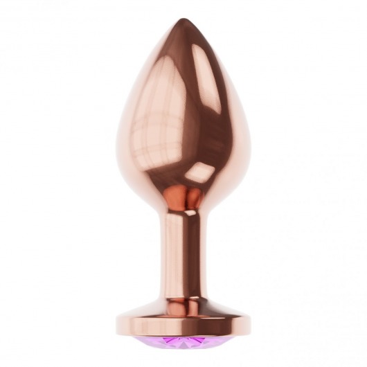 Пробка цвета розового золота с фиолетовым кристаллом Diamond Amethyst Shine S - 7,2 см. - Lola Games - купить с доставкой в Ессентуках
