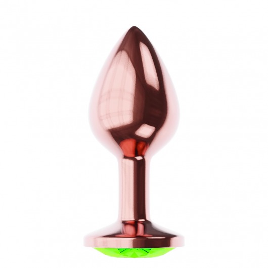 Пробка цвета розового золота с лаймовым кристаллом Diamond Emerald Shine S - 7,2 см. - Lola Games - купить с доставкой в Ессентуках