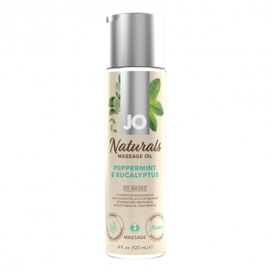 Массажное масло с ароматом перечной мяты и эвкалипта JO Naturals Peppermint   Eucalyptus - 120 мл. - System JO - купить с доставкой в Ессентуках