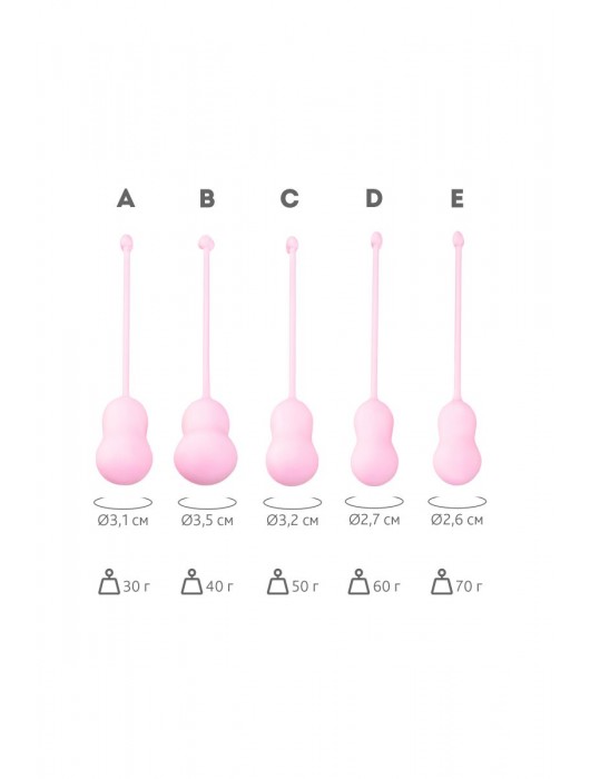 Набор из 5 розовых вагинальных шариков Tulips - ToyFa