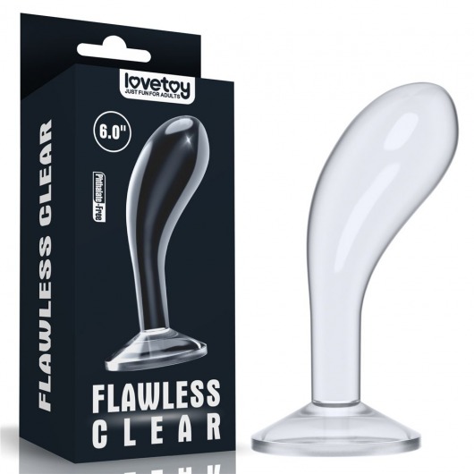 Прозрачный стимулятор простаты Flawless Clear Prostate Plug - 15 см. - Lovetoy - в Ессентуках купить с доставкой